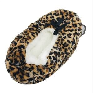 Jacques Moret Animal Print Slipper Brown Tan Size 5.5-7.5